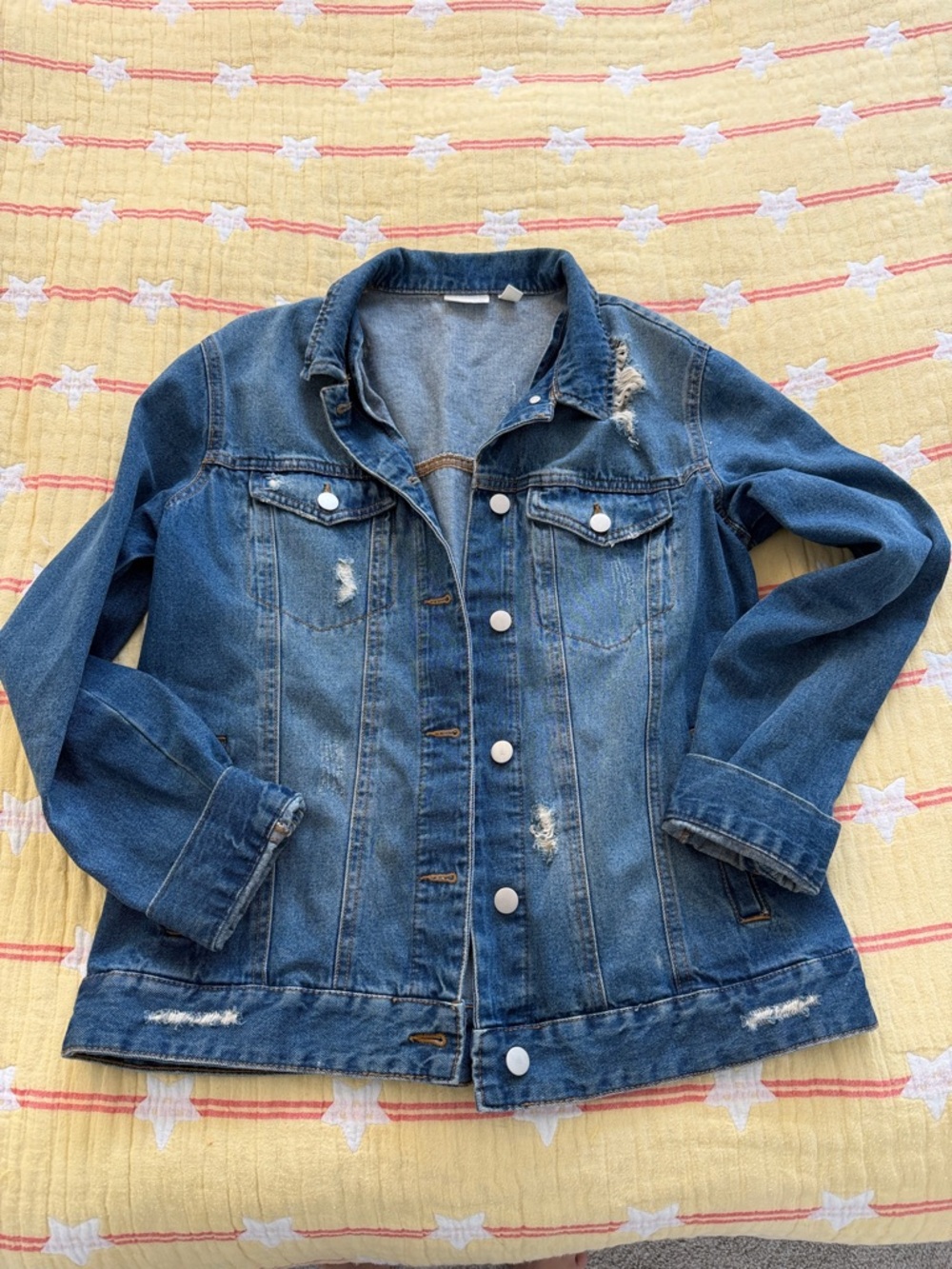 Nordstrom Blue Distressed Denim Jacket